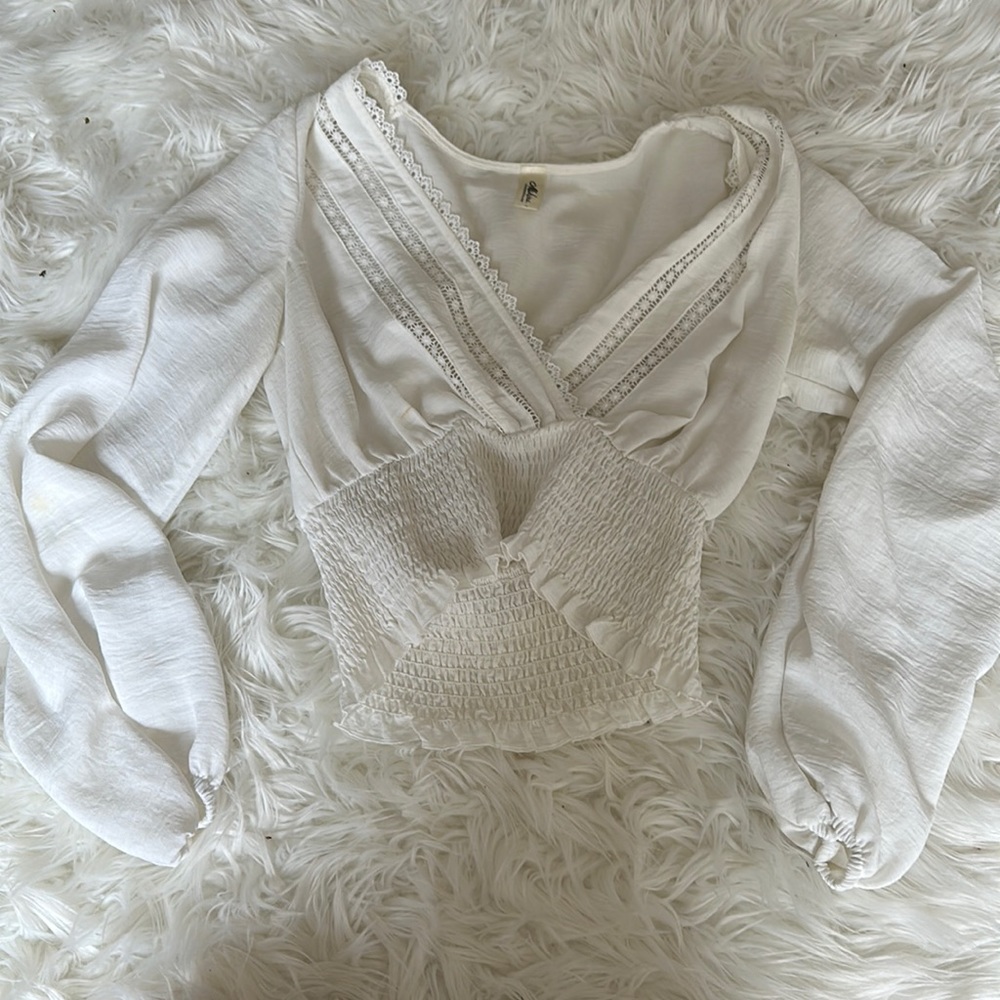 white v neck blouse